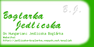 boglarka jedlicska business card